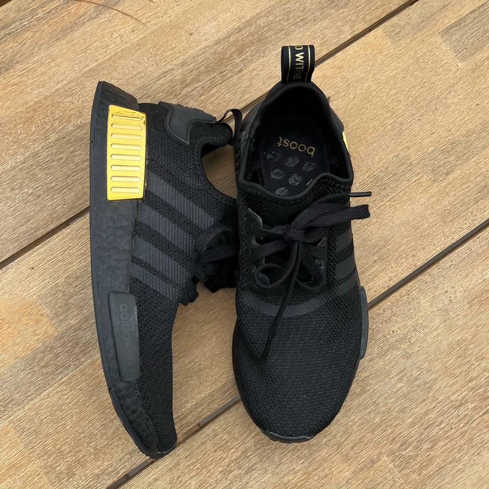 adidas NMD Core Black Gold Metallic Sneakers